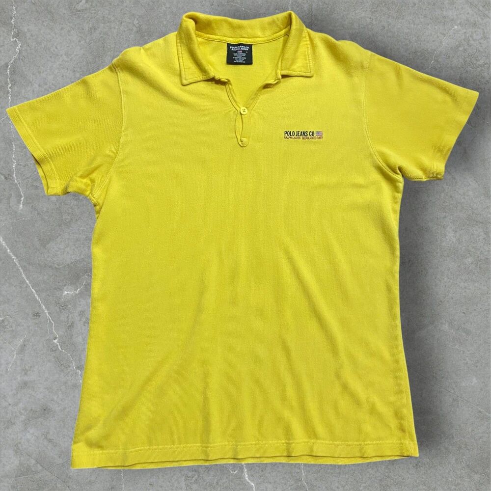 Polo Jeans Co. Ralph Lauren Vintage Y2K Yellow Polo Shirt Men's Size Large